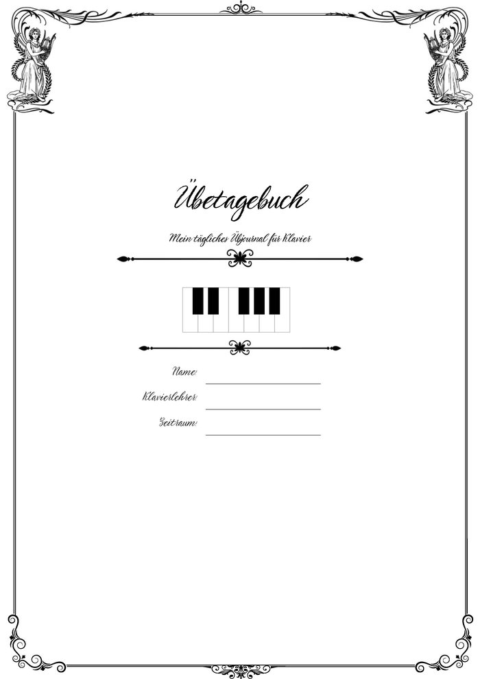 Übetagebuch Klavier, Deckblatt